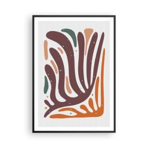 Plakat i sort ramme - Strålende organisk komposition - 70x100 cm