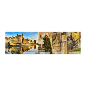 Prøve Fototapet Premium Canvas - Et spejlbillede af fortiden - By, Gdańsk, Arkitektur - 100x30 cm