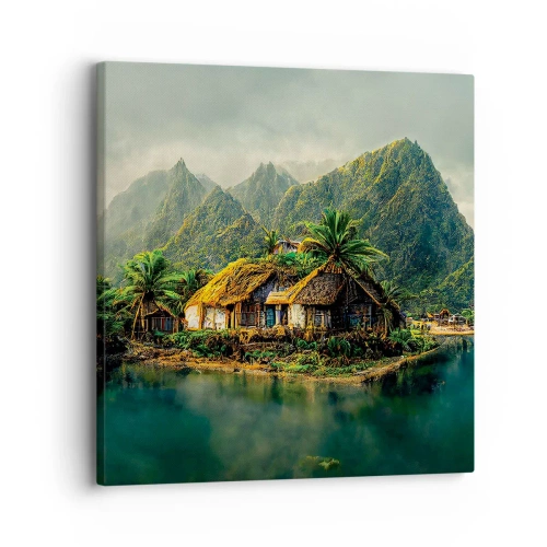 Lærredstryk - Billede på lærred - Tropisk paradis - 30x30 cm