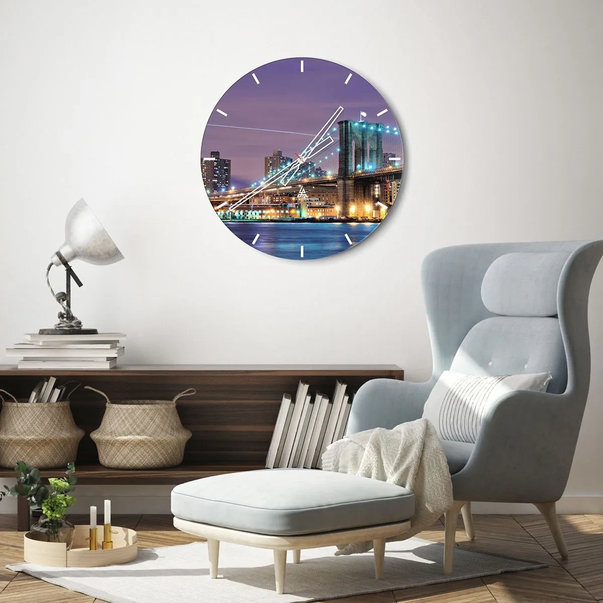 Vægur, Uret - I mange år har Brooklyn Bridge - 40x40 cm