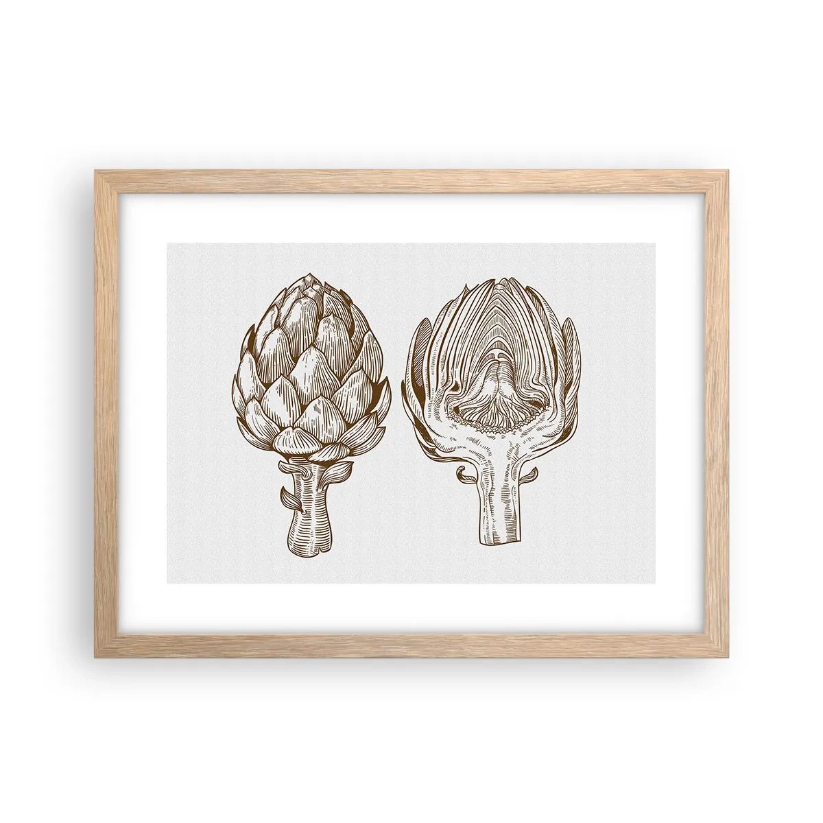 Plakat i ramme af lyst egetræ - Lektion i anatomi - 40x30 cm