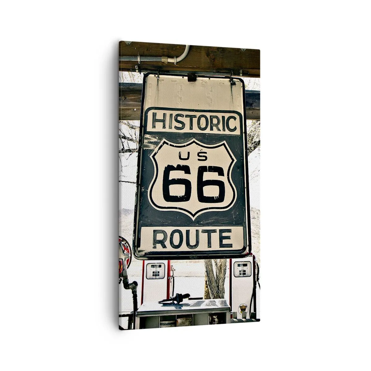 Lærredstryk - Billede på lærred - En retro-amerikansk rejse - 55x100 cm