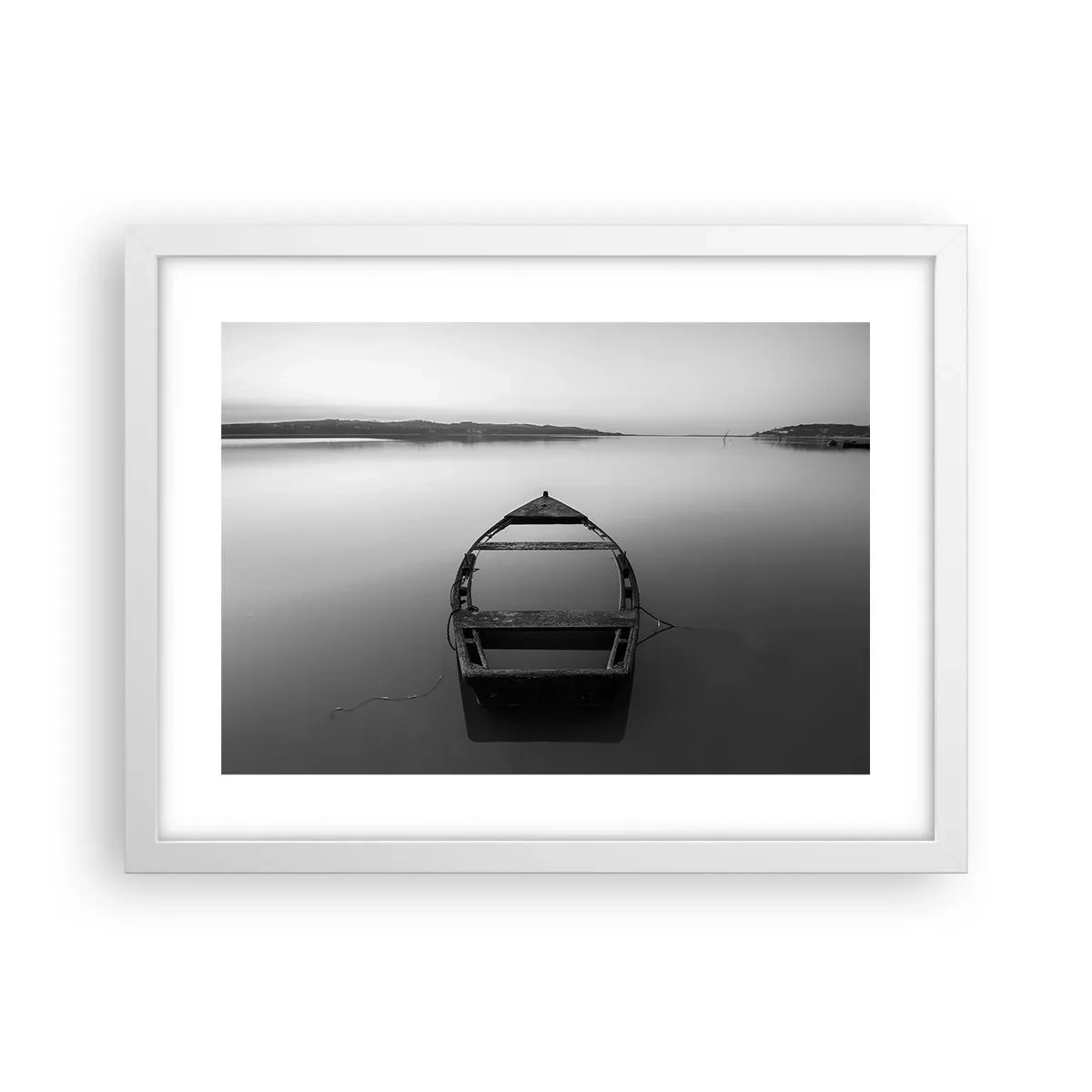 Plakat i hvid ramme - Længsel og melankoli - 40x30 cm