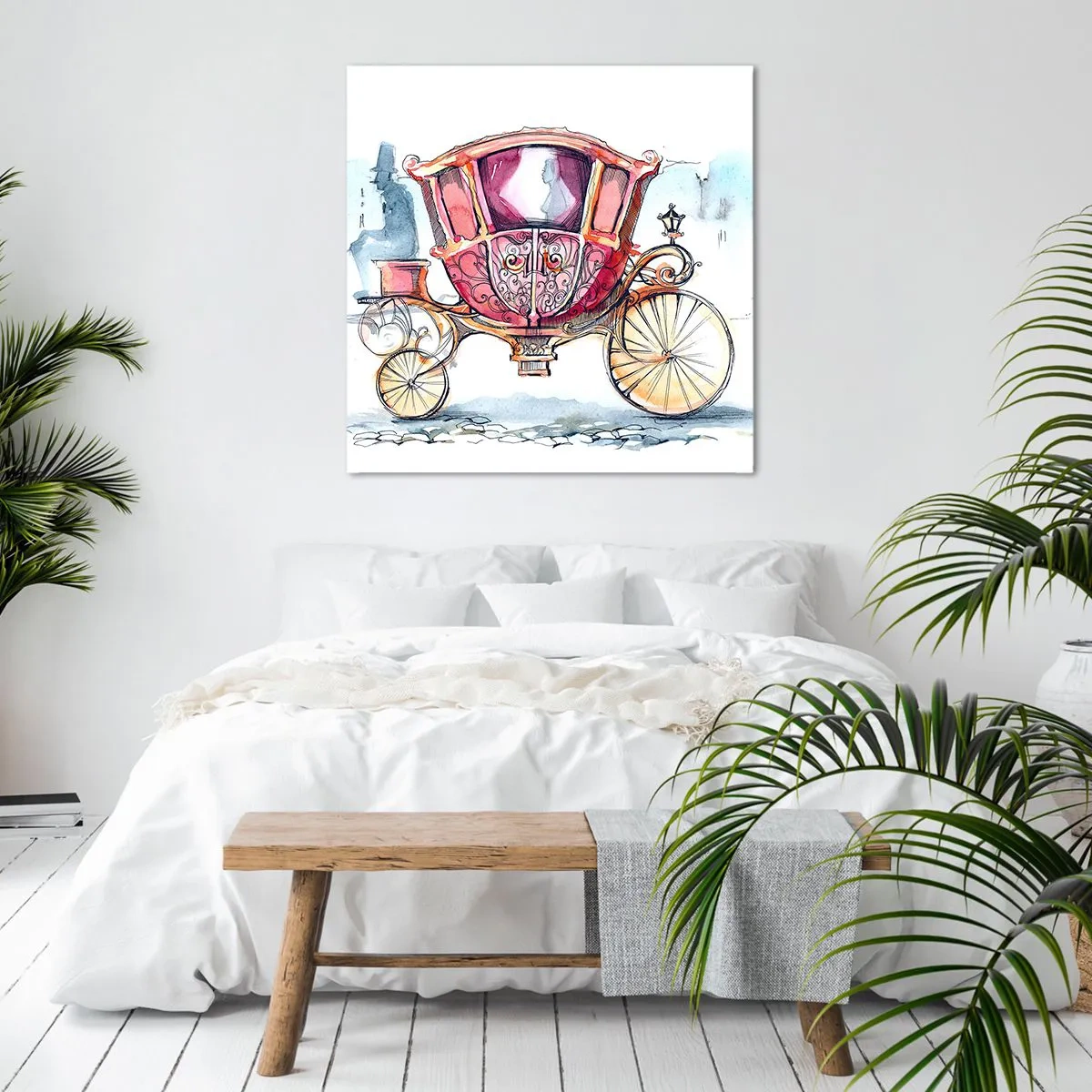 Lærredstryk - Billede på lærred - Til brylluppet eller til ballet? - 60x60 cm