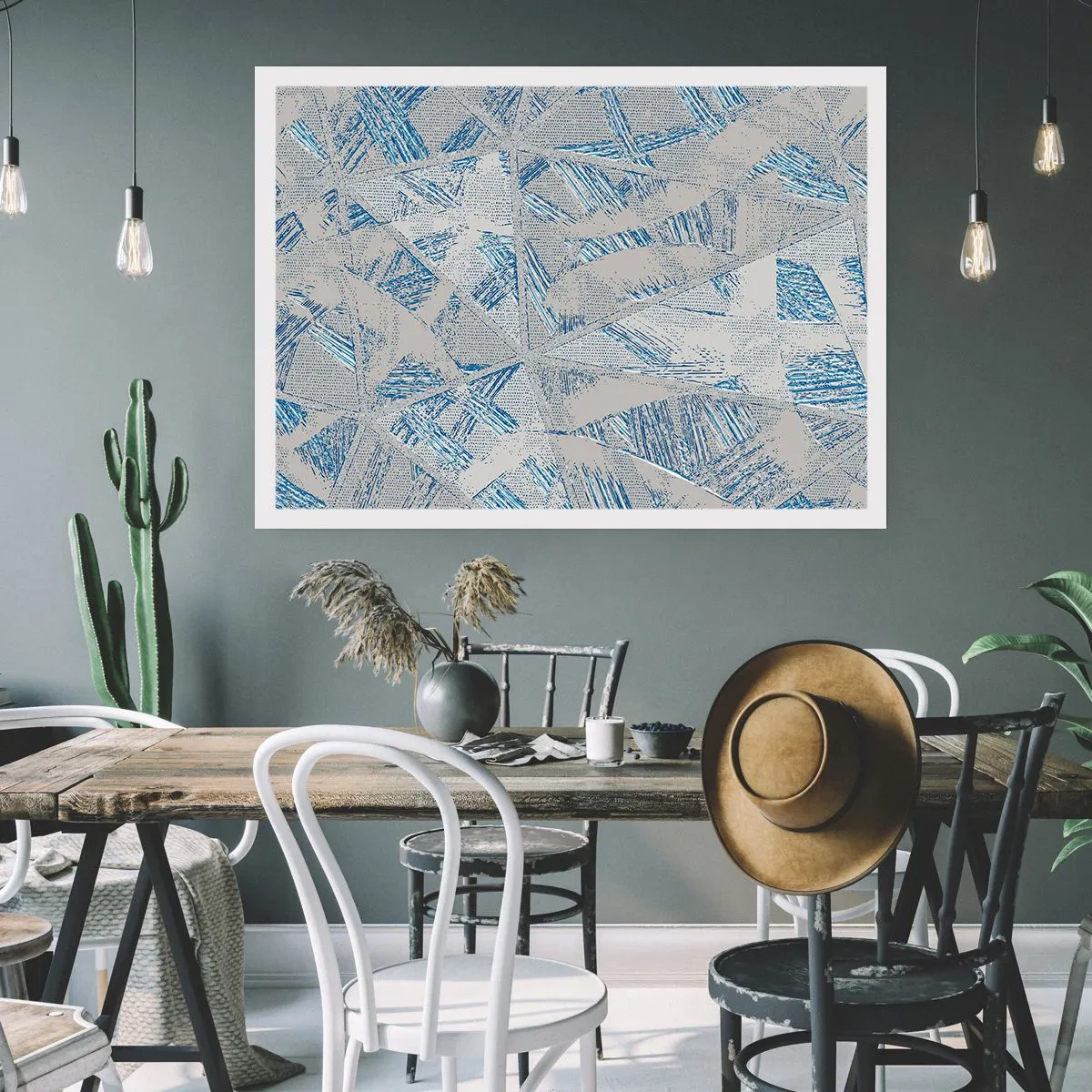 Plakat - I en gråblå labyrint - 50x40 cm