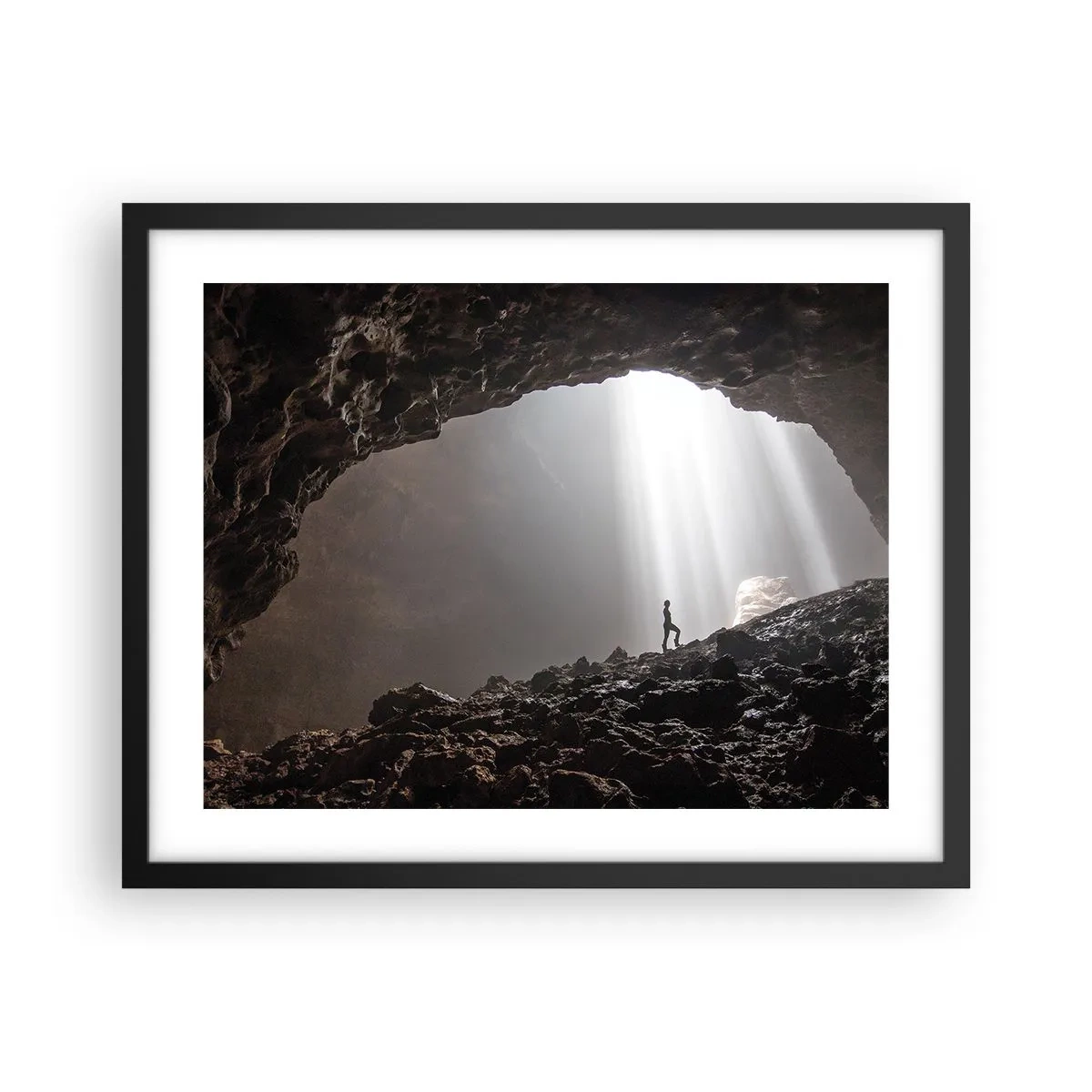 Plakat i sort ramme - Lysende grotte - 50x40 cm