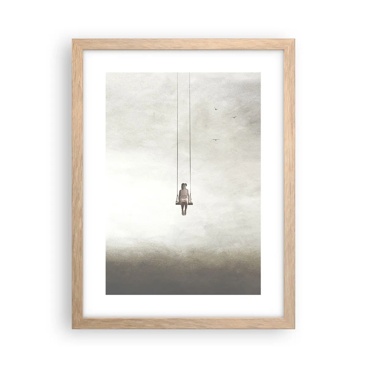 Plakat i ramme af lyst egetræ - Barnet i os selv - 30x40 cm