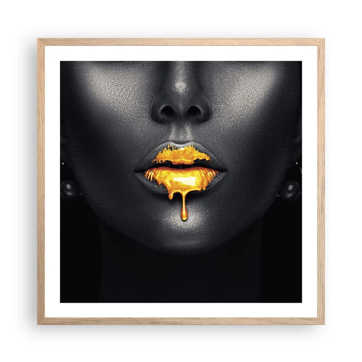 Plakat i ramme af lyst egetræ - Gyldenmund - 60x60 cm