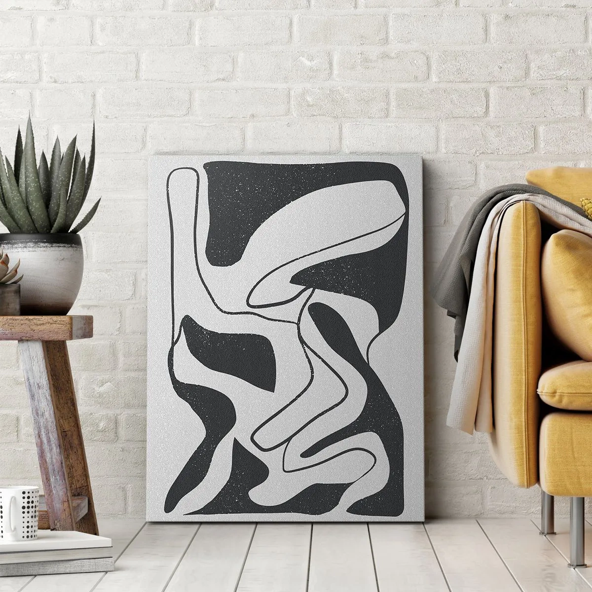 Lærredstryk - Billede på lærred - Abstrakt leg i en labyrint - 45x80 cm