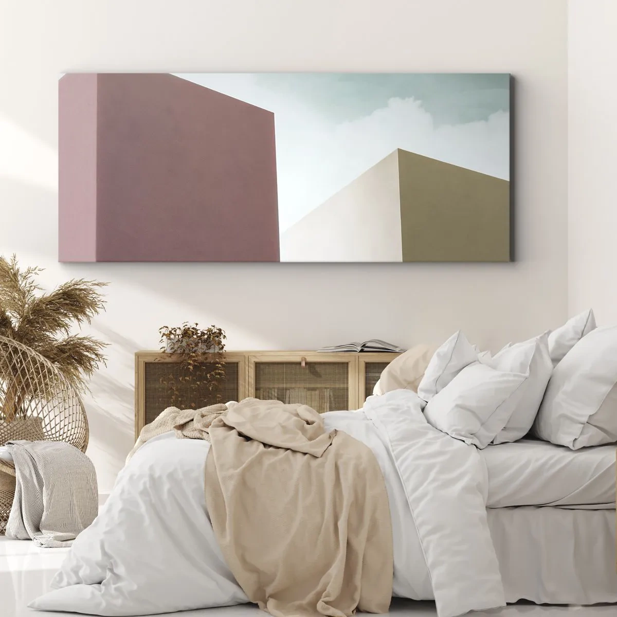 Lærredstryk - Billede på lærred - Geometri af en solrig sommer - 100x40 cm