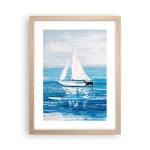 Plakat i ramme af lyst egetræ - Med en ven ved din side - 30x40 cm