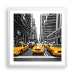 Plakat i hvid ramme - Det er os, der farver byen - 50x50 cm