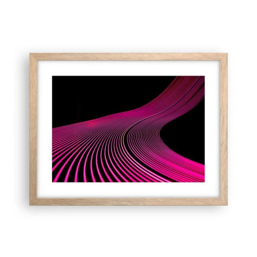 Plakat i ramme af lyst egetræ - En allé af lys - 40x30 cm