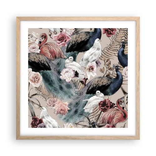 Plakat i ramme af lyst egetræ - I paladsets have - 50x50 cm