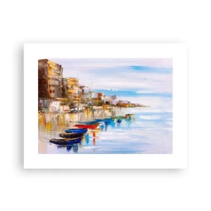 Plakat - Flerfarvet urban havn - 40x30 cm