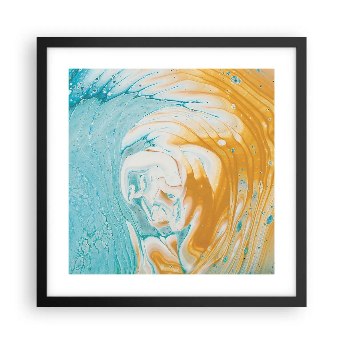 Plakat i sort ramme - Pastel hvirvel - 40x40 cm