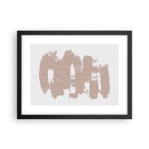 Plakat i sort ramme - Abstraktion i sart rosa - 40x30 cm