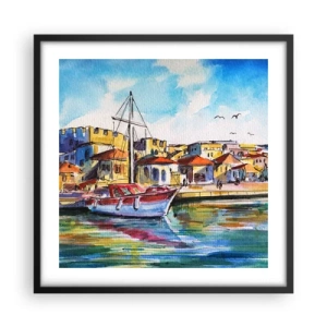 Plakat i sort ramme - Regnbue eftermiddag - 50x50 cm