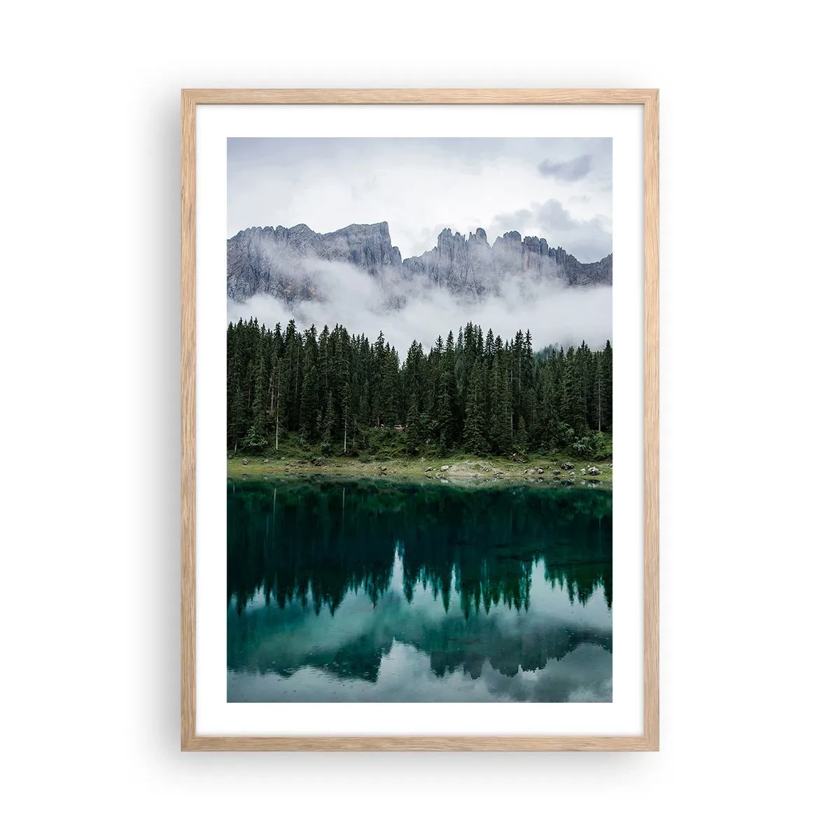 Plakat i ramme af lyst egetræ - Hys, tys, lad os ikke vække sovevandet... - 50x70 cm