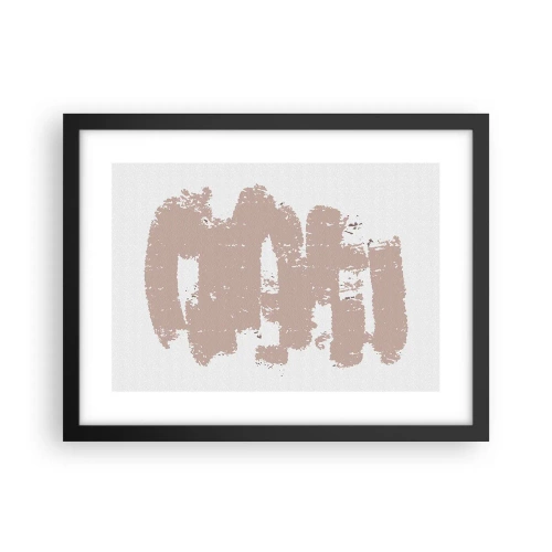 Plakat i sort ramme - Abstraktion i sart rosa - 40x30 cm