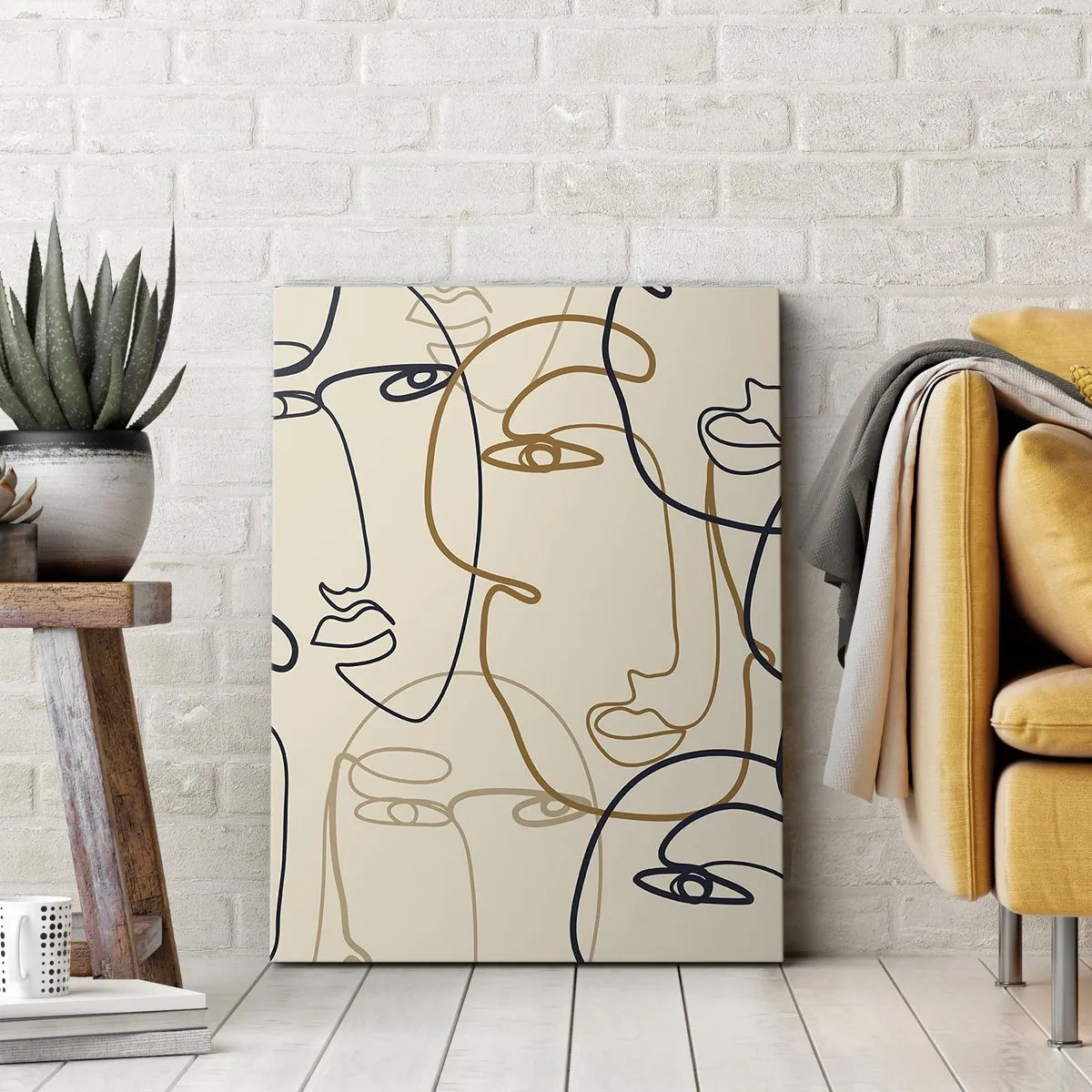Lærredstryk - Billede på lærred - Portræt ganget med hinanden - 50x70 cm