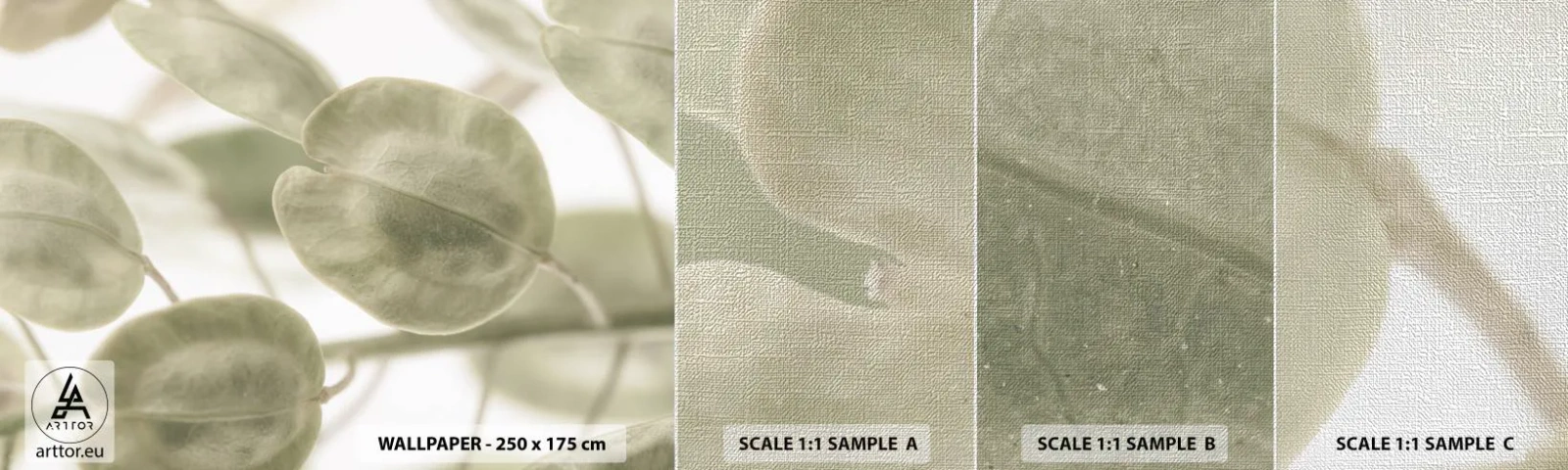 Prøve Fototapet Premium Canvas - I begyndelsen var der blade... - Blomster, Berolige, Blade - 100x30 cm