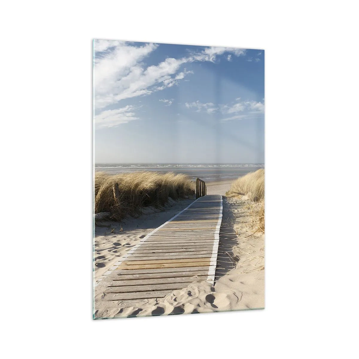 Billede på glas - Bag klitten, i græssets summen - 70x100 cm