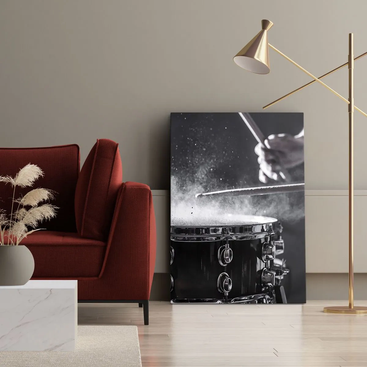 Lærredstryk - Billede på lærred - Musikkens puls - 50x70 cm