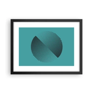 Plakat i sort ramme - Cirklen - en geometrisk variation - 40x30 cm