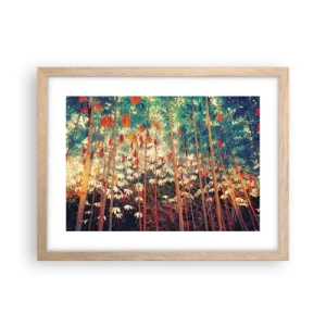 Plakat i ramme af lyst egetræ - Bladenes hemmelige liv - 40x30 cm