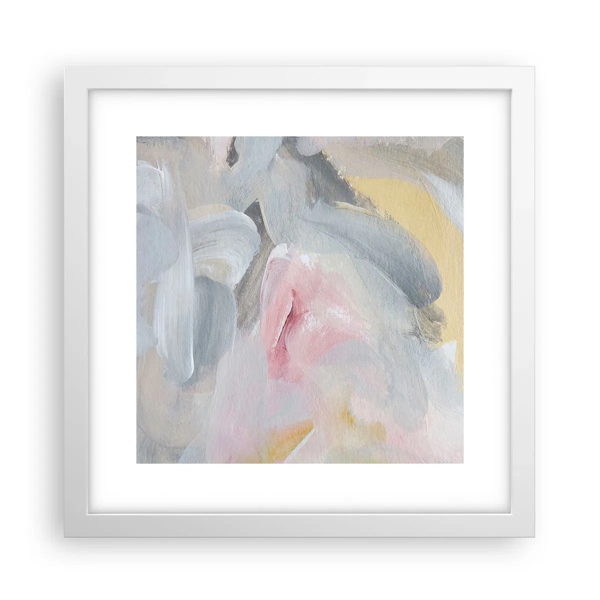 Plakat i hvid ramme - I en pastelfarvet verden - 30x30 cm