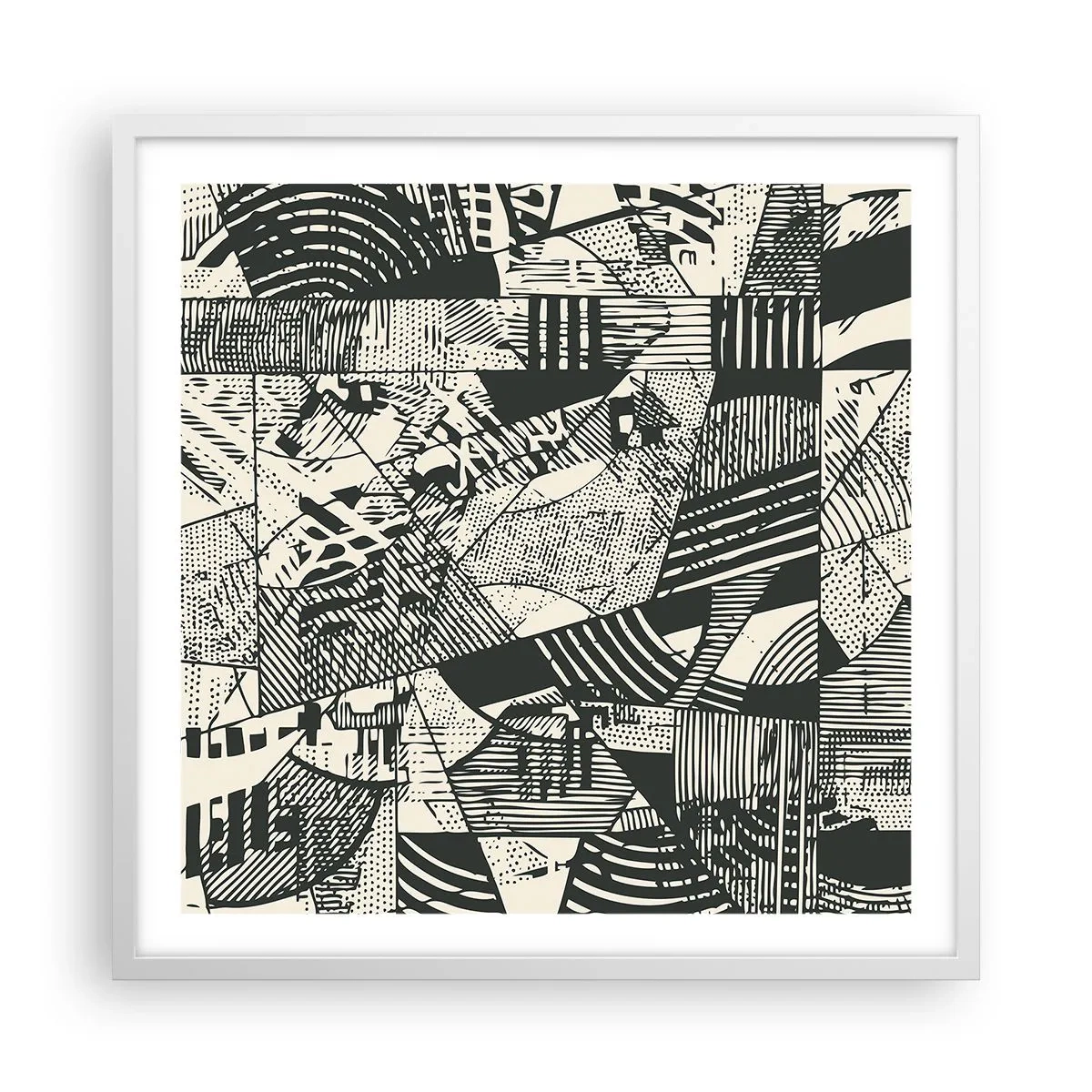 Plakat i hvid ramme - Nutidens dynamik - 60x60 cm