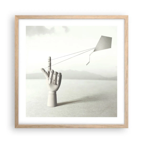 Plakat i ramme af lyst egetræ - Styrkeprøve - 50x50 cm