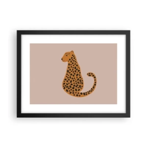 Plakat i sort ramme - Leopardprint er et moderigtigt mønster - 40x30 cm