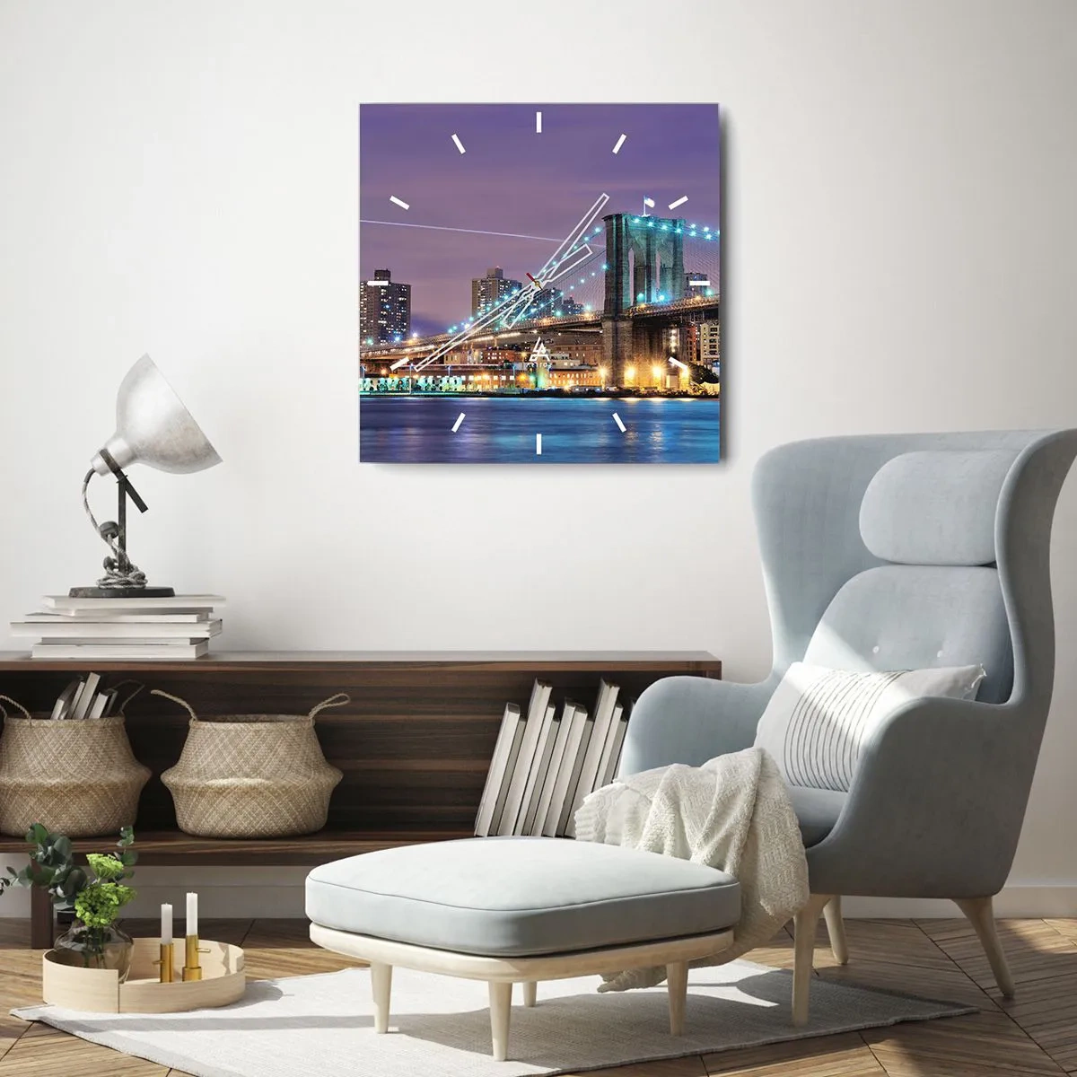 Vægur, Uret - I mange år har Brooklyn Bridge - 40x40 cm