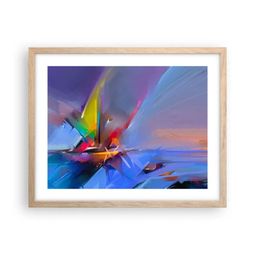 Plakat i ramme af lyst egetræ - Propeller som en fugl - 50x40 cm