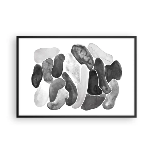 Plakat i sort ramme - Stenet abstraktion - 91x61 cm