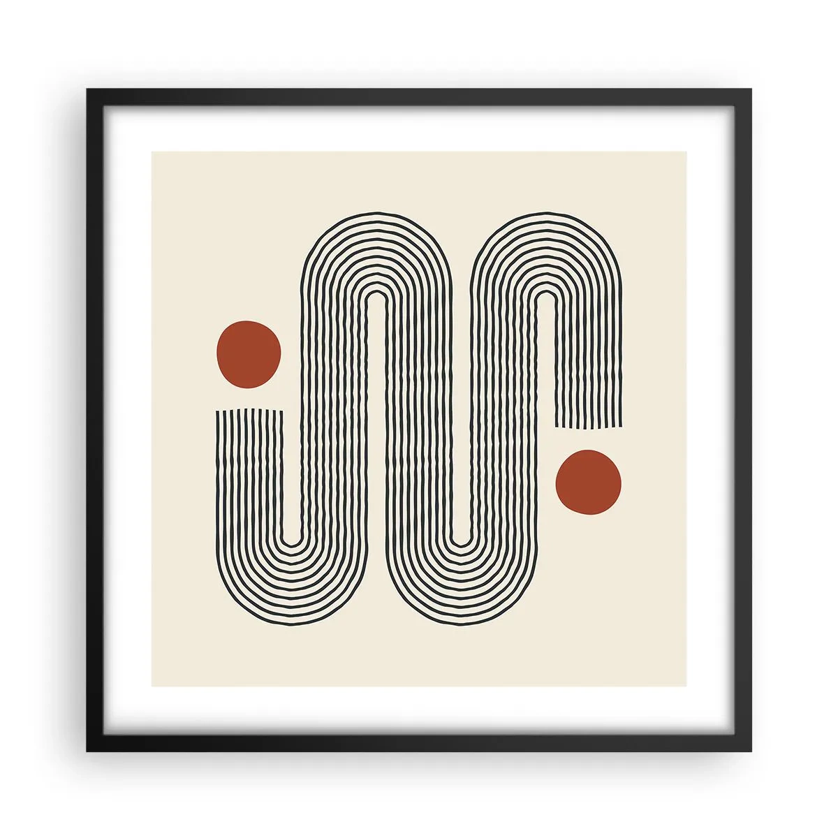Plakat i sort ramme - Fra start til slut - 50x50 cm