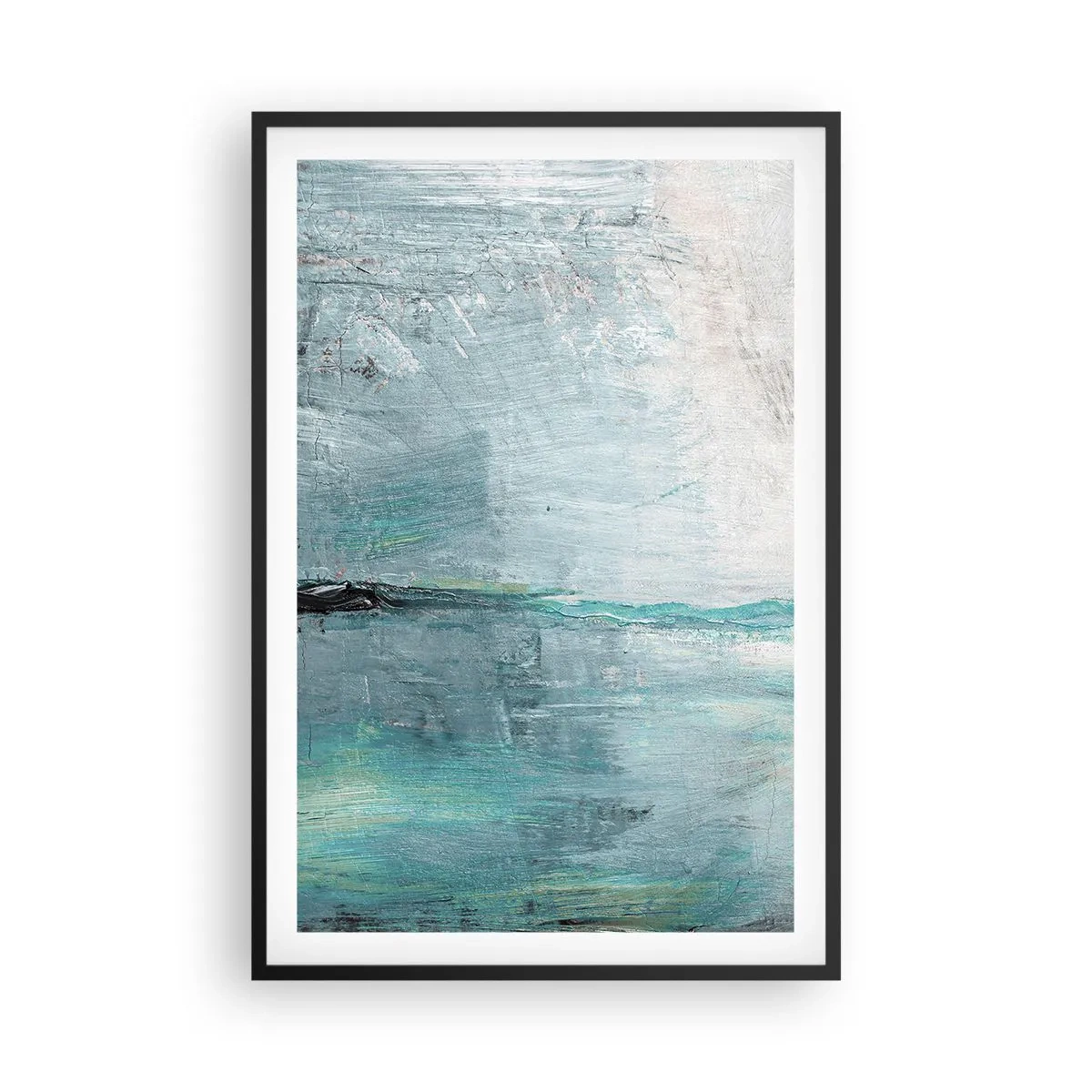 Plakat i sort ramme - Horisontalt med blå farve - 61x91 cm