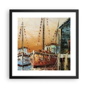 Plakat i sort ramme - Fredelig tilbagevenden - 40x40 cm