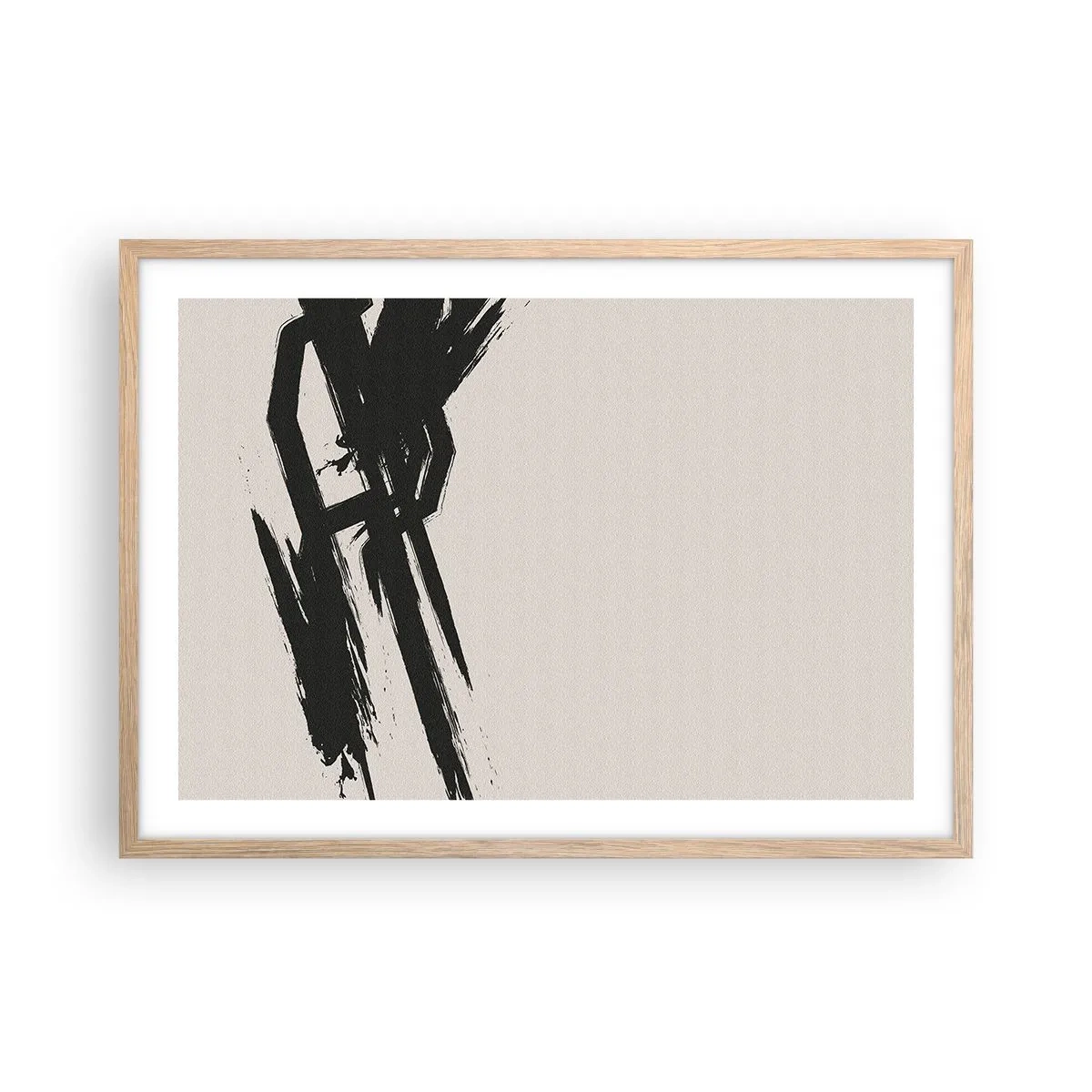 Plakat i ramme af lyst egetræ - Ustoppeligt momentum - 70x50 cm