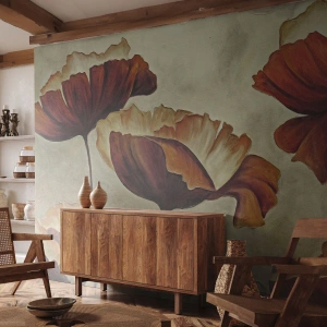 Fototapet Selvklæbende Deluxe Sticker - Marker - Abstraktion, Blomst, Stykke - 200x140 cm