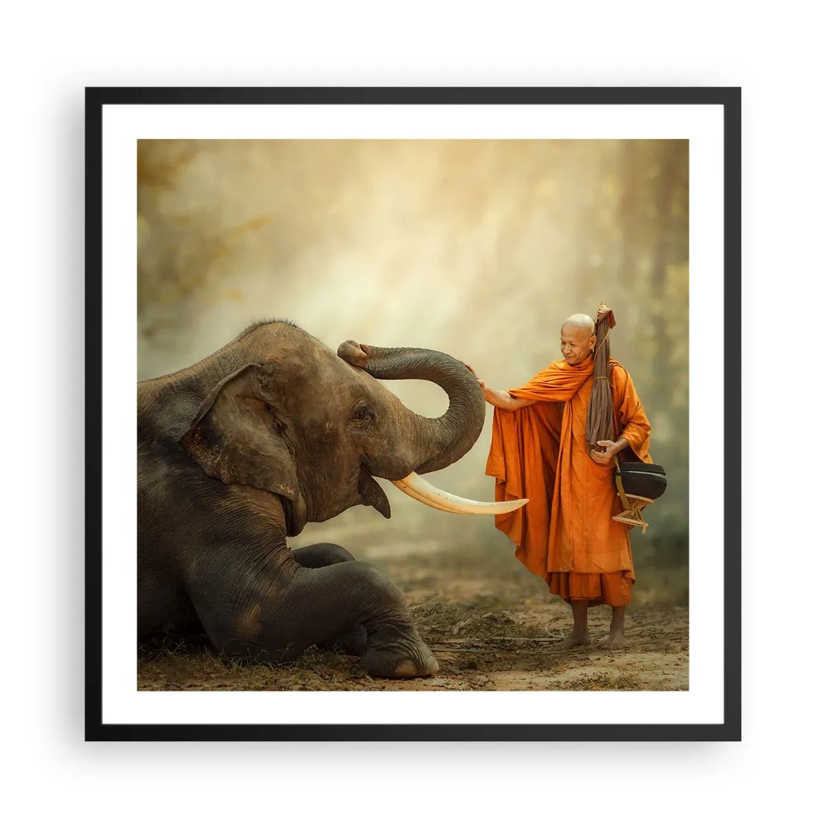 Plakat i sort ramme - Møde på ferien - 60x60 cm