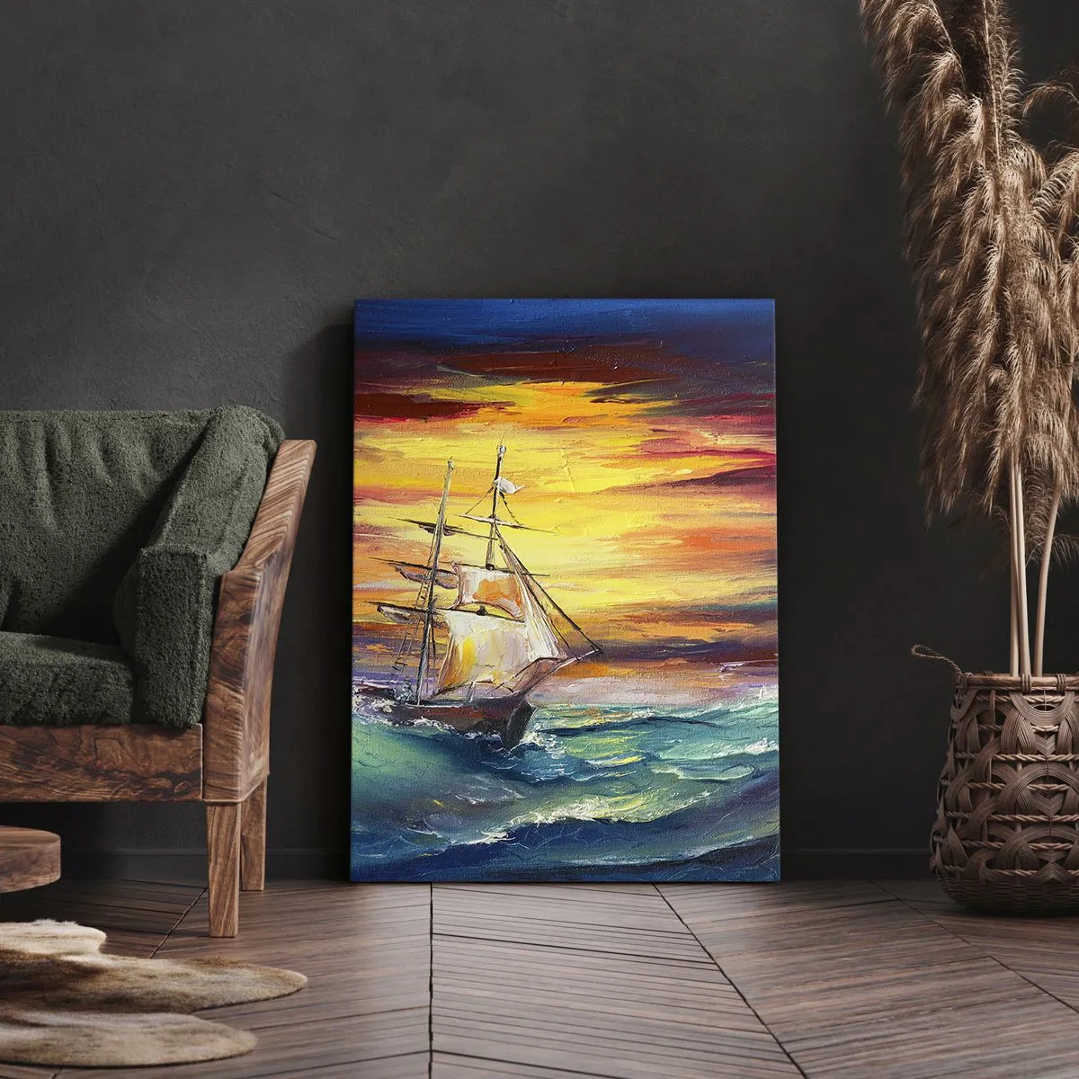 Lærredstryk - Billede på lærred - At trodse bølgerne - 50x70 cm