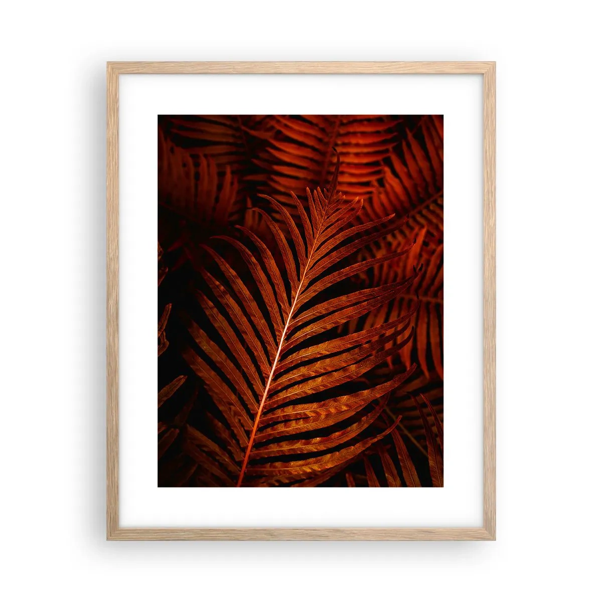 Plakat i ramme af lyst egetræ - Livets varme - 40x50 cm