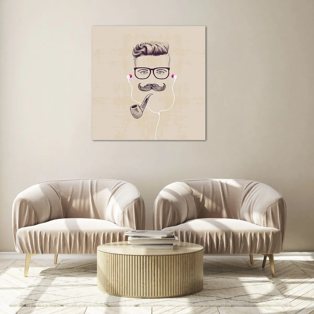Billede på glas - En rigtig mand? - 40x40 cm