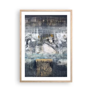 Plakat i ramme af lyst egetræ - Som på is, som på fortovet - 50x70 cm