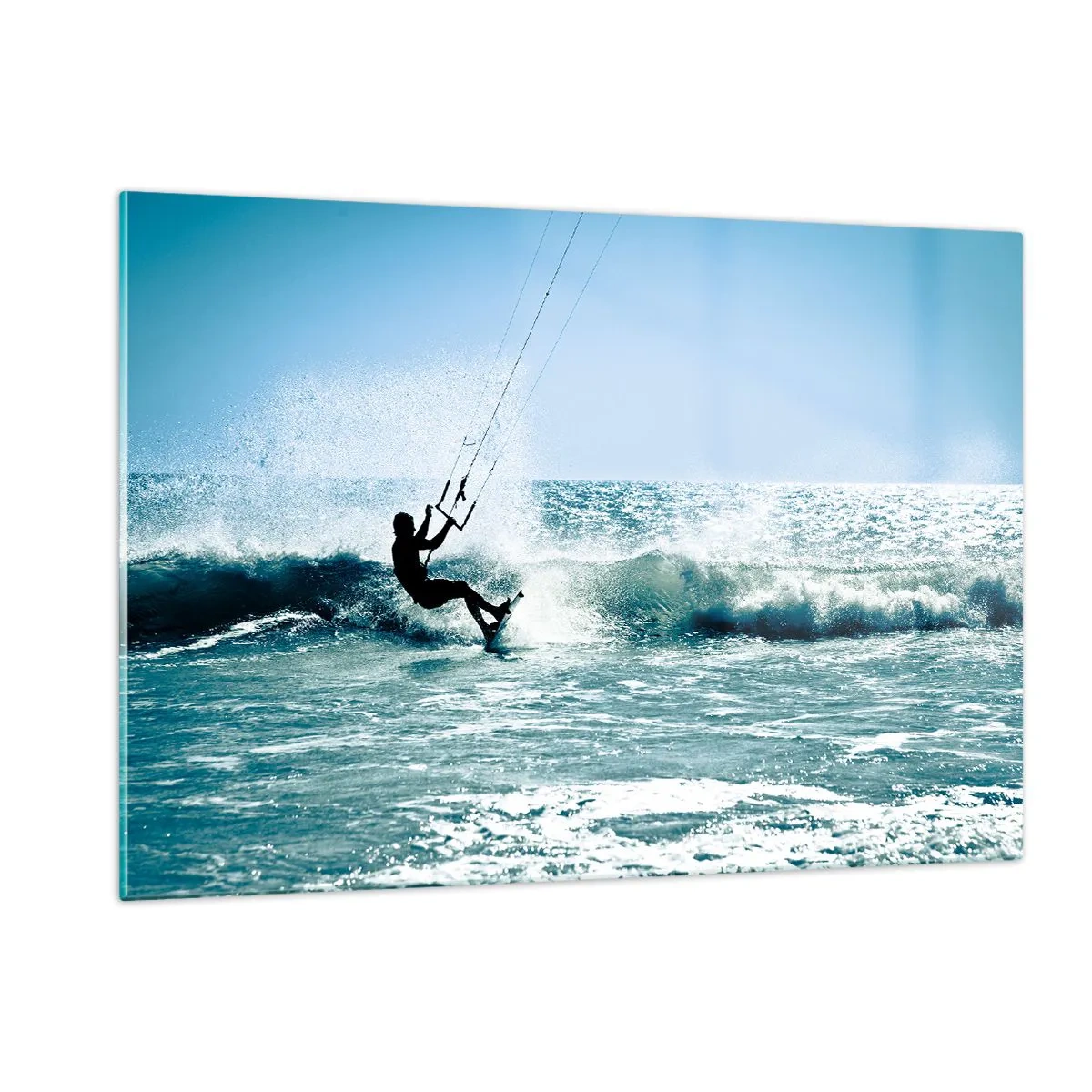 Billede på glas - Lad dig rive med - 120x80 cm