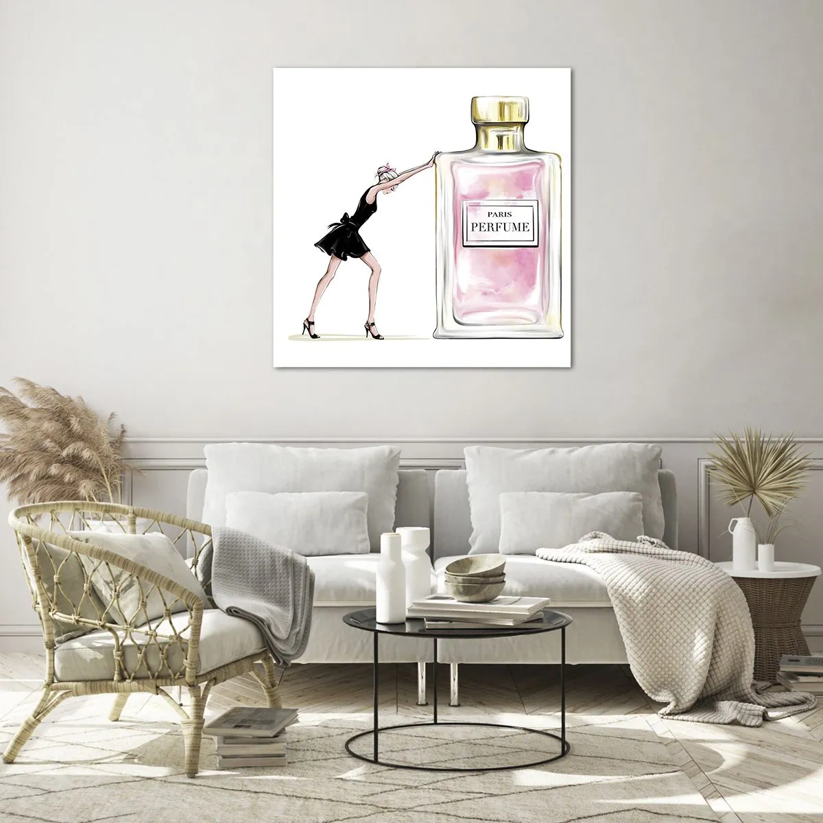 Billede på glas - Essensen af kvindelighed - 50x50 cm