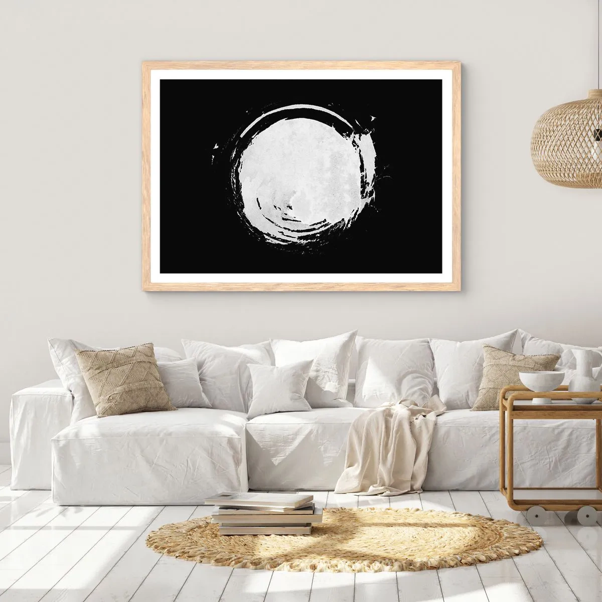 Plakat i ramme af lyst egetræ - Den gode vej ud - 50x40 cm